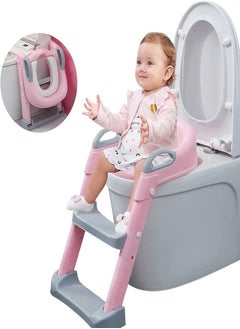 Buy Toilet Training Seat for Kids Boys Girls Comfortable Safe Potty Seat Potty Chair with Anti-Slip Pads Ladder in UAE