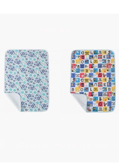 Buy Reusable Changing mat - Printed Flower & Printed Blue-Pack of 2 in UAE