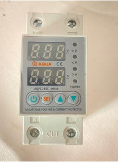 اشتري Voltage and amperage protection device, 220 volts, 63 amps, 2 screens, for homes, offices, and shops. Easy to install and adjust. في مصر