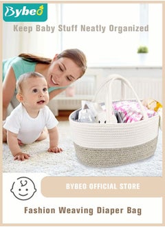 Buy Diaper Caddy Basket with Handle Lid, Large Portable Baby Diaper Caddy Organizer, Nursery Storage Bin and Travel Basket, Baby Gifts Newborn Essentials﻿ in UAE