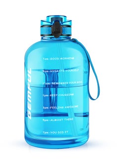 اشتري 3l Goal Large Water Bottle with Handle BPA Free Leakproof Motivational Big Sports Capacity Drink Jug في السعودية