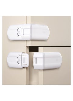 Buy Kids Safety Cabinet Locks, 4Pcs Child Safety Refrigerator Lock for Home Fridge Freezer Door Proof Locks, with Adhesive and Easy to Install, Anti-pinch Baby 90-degree Safety Right-angle Lock in Saudi Arabia