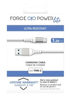 اشتري Force Power Lite USB A to USB C Reinforced Cable 1,2m Lifetime Warranty White في الامارات