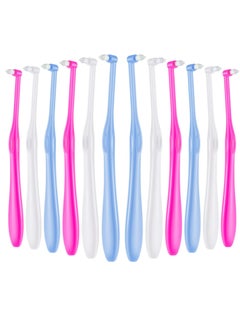 Buy 12 Pieces Tufted Toothbrush End-Tuft Tapered Trim Toothbrush Soft Trim Toothbrush Single Compact Interdental Interspace Brush in Saudi Arabia