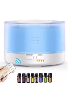 Buy TYCOM Essential Oil Diffuser,Remote Control Essential Oil Diffuser with Color Lights and Timer,Cool Mist Humidifier with Auto Shut-off Function, Ultrasonic Oil Diffuser for Home Office (WHITE) in UAE