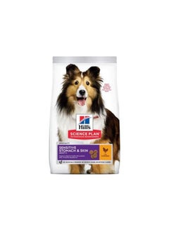 Buy Hills Science Plan Sensitive Stomach & Skin Medium & Large Breed Adult Dry Dog Food With Chicken 14Kg in UAE