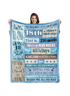 اشتري 18th Birthday Gifts for Boys, 18th Birthday Blanket for Boy 18 Year Old Boy Gift Ideas Birthday Decorations for Boy Blanket Gifts for 18 Year Old Birthday Gift for Boy Son Grandson 50"x60" في الامارات