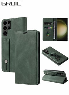 اشتري For Samsung Galaxy S23 Ultra Case,Luxury Leather Wallet Cover, Leather Wallet Case Classic Design with Card Slot and Magnetic Flip Flip Folding Case for Galaxy S23 Ultra Phone Shell 6.8'' في الامارات