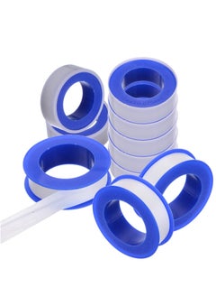 اشتري 10 Rolls of Waterproof Plumber's Tape for Faucet Sealing, Thread Sealant, and Shower Head Installation (1/2" Wide x 394" Long) - Durable Plumbing Tape for Leak Prevention. في السعودية