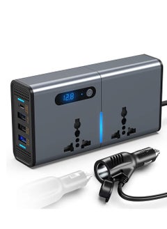 Buy 200W Car Inverter with LED Display: USB & Type-C Charging Convenience in UAE