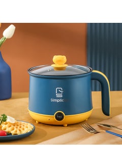 اشتري 110V US Standard Spot Cross-border Electric Cooking Pot Mini Electric Cooker Electric Hot Pot Multi-function Non-stick Pan Noodle Pot Steamer 220V blue single layer stainless steel liner (domestic available) في الامارات