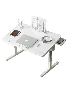 اشتري Laptop Desk for Bed Adjustable Laptop Stand for Bed with USB Charge Port Lap Desk Bed Tray Table Foldable Portable Laptop Table for Sofa Floor Desk for Adults في السعودية
