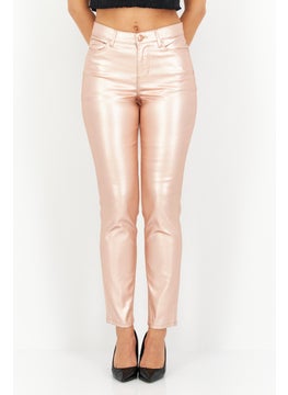 Buy Women Skinny Fit Plain Jeans, Peach in UAE