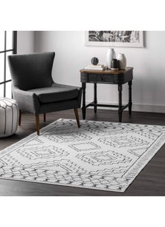 اشتري Noa Machine Washable Tribal Moroccan Area Rug 5' X 8' White في الامارات