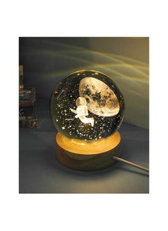 اشتري 3D Starry Larg Crystal Ball Night Light with Premium Crystal and Wooden Base From nagafa shop في مصر