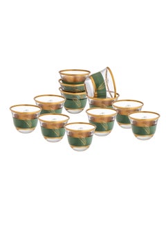 Buy 12-Piece Glass Arabic Coffee Set in Saudi Arabia