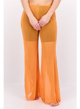 Buy Women Solid Beachwear Pant, Orange in UAE