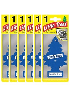 Buy Little Trees Air Freshener Tree New Car Fragrance For Car Home Boat Caravan - Six Pack, New Car Blue in UAE