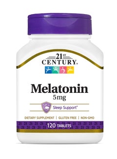 اشتري Melatonin 5 mg, Relaxation & Sleep Support, Gluten-Free, 120 Tablets في الامارات