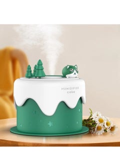 Buy 300ML Desk Aromatherapy Humidifier, Cake Shape Humidifier With Night Light Function Timable Super Quiet, Small Humidifier , Suitable for Children's Bedroom Decoration, Office, Home, Car, Green in Saudi Arabia