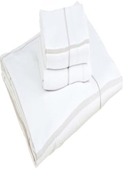 اشتري Ariika Percale fitted sheet with 2 pillow cases, White, (120x200)cm 2*(50x70)cm في مصر