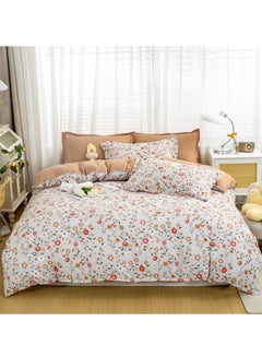 Buy 4-Piece Bedding Set, Small Floral Style Quilt Cover Set, Including 1 Quilt Cover, 1 Sheet, 2 Pillowcases, 2m Bed (220*230cm) in Saudi Arabia
