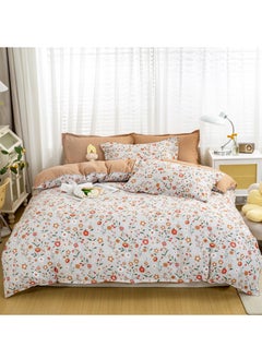 اشتري 4-Piece Bedding Set, Small Floral Style Quilt Cover Set, Including 1 Quilt Cover, 1 Sheet, 2 Pillowcases, 2m Bed (220*230cm) في السعودية