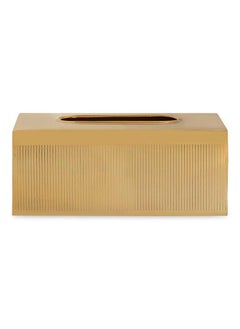 Buy Jenn Tissue Box, Gold - 25x10 cm in UAE