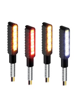 Buy 4Pcs Motorcycle Indicators Mini Size Aluminum Alloy 12V Super Bright 16 LEDs Flowing Turn Signal And Brake Lights For Motorbike Scooter Quad Cruiser Off Road in Saudi Arabia