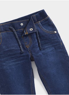 Buy Dark Wash Rib Waist Jeans in Saudi Arabia