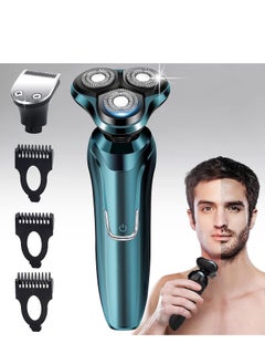 اشتري Electric Razor for Men Shavers for Men Electric Razor 4 in 1 Dry Wet Waterproof Rotary Men's Face Shaver Razors Cordless Face Shaver USB Rechargeable for Shaving Ideas Gift for Dad Husband في السعودية