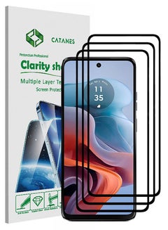 Buy 3 Pack For Motorola Moto G34 Screen Protector 9H Hardness Scratch Resistance Screen Protector 3D Tempered Glass Film Ultra HD Easy Install Case Friendly Glass in UAE