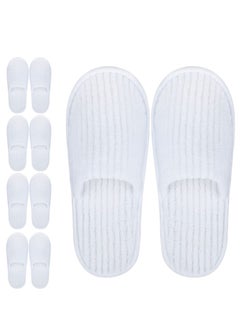 Buy Disposable Slippers 4 Pairs Closed Toe Spa Slippers Coral Fleece Washable Home Slippers for Women Men Guests Hotels House Slippers Housewarming Party Indoors Bathroom Traveling (White) in UAE