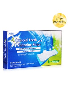 اشتري Advanced Teeth Whitening Strips -14 Treatments 28 Strips Teeth Brightening Strips Formulated For Sensitive Teeth Removes Plaque Stains Sticks Firmly Remove Easily For Men & Women في الامارات