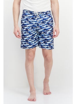 اشتري Men Camouflage Drawstring Board Short, Navy/White في الامارات