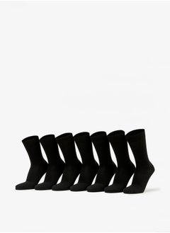 Buy Men's Solid Calf Length Socks - Set of 7 in Saudi Arabia