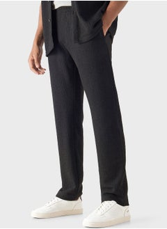 Buy Textured Elasticated Waist Pants in UAE