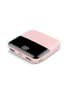 Buy Sandokey Trending ABS mini power bank 10000mah Dual USB portable charger ultra slim powerbanks for mobile with 2 USB port (Pink) in UAE