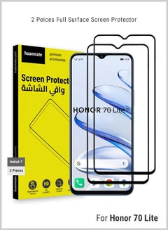 Buy 2 Pieces Edge to Edge Full Surface Screen Protector For Honor 70 Lite Black/Clear in Saudi Arabia