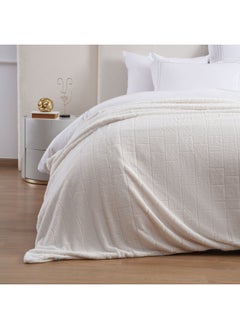 Buy Helen Plush Blanket 150X200cm - Ivory in UAE