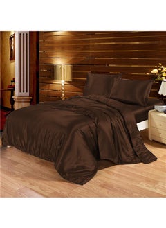 Buy 3-Piece Satin Sheets King Size Satin Bed Sheet Set,Deep Pocket Silky Satin Sheet Set With 1 Flat Sheet And 2 Pillow Cases- Wrinkle, Fade, Stain Resistant in UAE