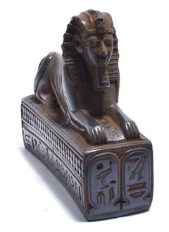 اشتري immatgar pharaonic Decorative Egyptian Sphinx with pyramid Statue ancient Egyptian souvenirs gifts from Egypt Collectible Pharaohs (tall base - Darck - 10 CM Long) في مصر