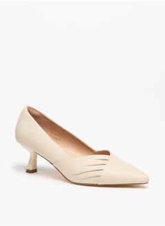 اشتري Women's Textured Slip-On Pumps with Kitten Heels Ramadan Collection في الامارات