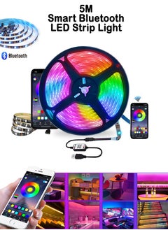 Buy 5M Bluetooth LED Strip Light RGB Sync Music Phone Control Colorful Rope For Home Decor Kitchen Bedroom Hotel Outdoor Car Garden Desktop TV Backlight Smart Illumination Flexible Lighting Solution in UAE