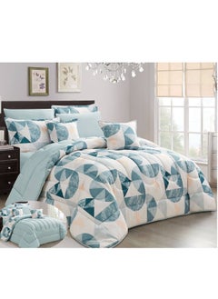 Buy 8-Piece Comforter Set Two-Sided Microfiber Double King Size 240x260 in Saudi Arabia