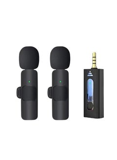 Buy K35 Wireless Collar Dual-Microphones For 3.5mm AUX Devices Camera Speaker Mobile Phone Recording Clip-On Lapel Lavalier Mic in UAE