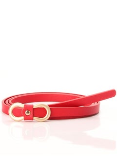 Buy PU Fashion Decorative Denim Dress Ladies Thin Belt 105cm Red in UAE