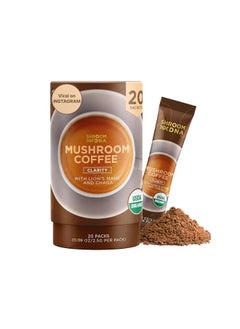 اشتري ShroomDNA Organic Mushroom Coffee with Lions Mane and Chaga Mushrooms, Organic Instant Coffee. Instant Focus + Clarity All Day. Vegan, Gluten Free, No Added Sugar, USDA Certified Organic 20 Count (Pack of 1) في الامارات