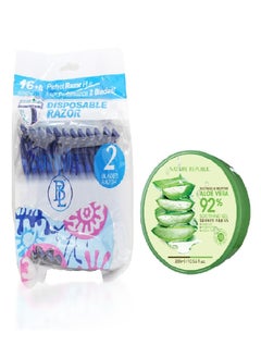 Buy 16+8 Perfect Razor Plus High Performance 2 Blades +Nature Republic Soothing Aloe Vera 92% Gel in Saudi Arabia