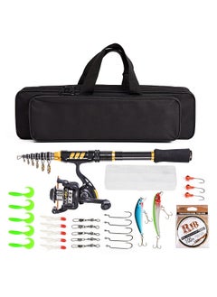 Buy Telescopic Fishing Rod and Reel Combo Full Kit Spinning Fishing Reel Gear Organizer Pole Set 2.4M in Saudi Arabia